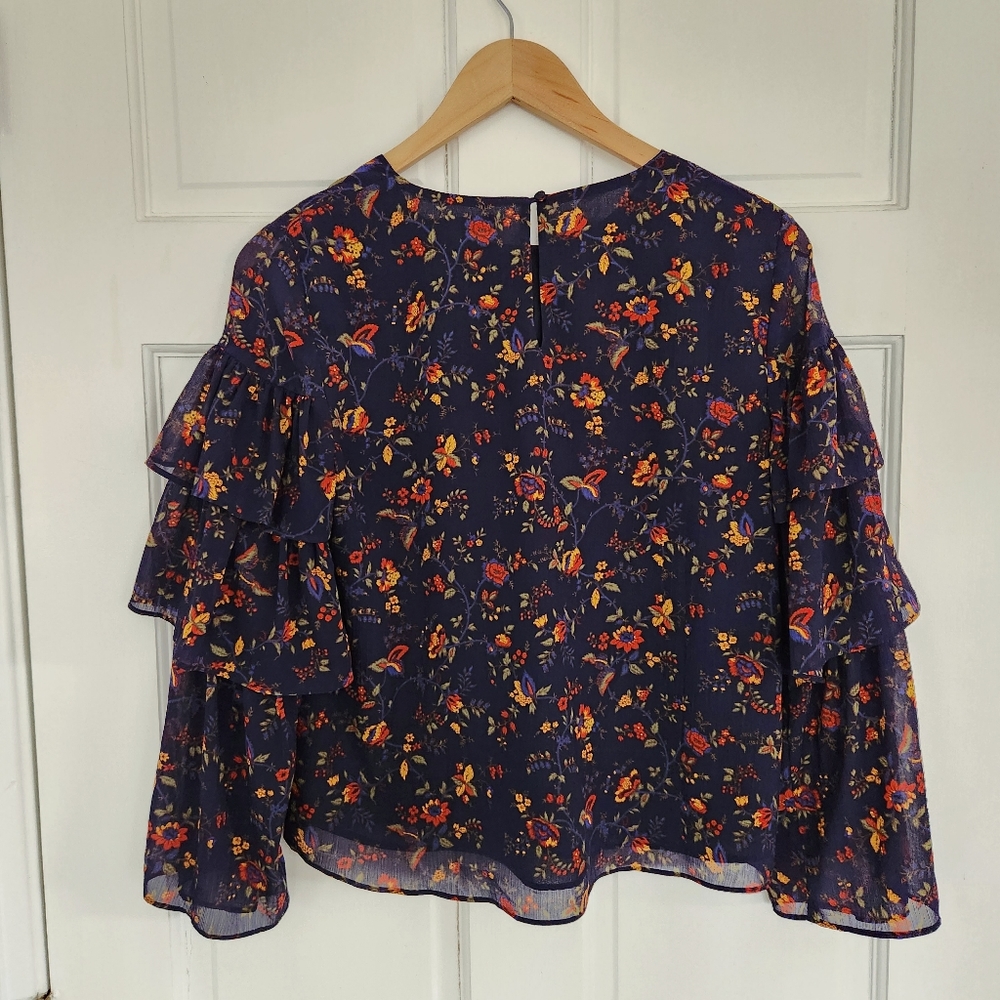 Madewell Ruffle-Sleeve Top in Climbing Vine - Picture 4 of 6